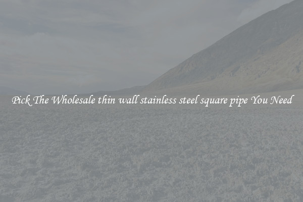 Pick The Wholesale thin wall stainless steel square pipe You Need