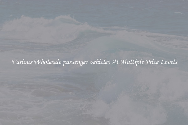 Various Wholesale passenger vehicles At Multiple Price Levels