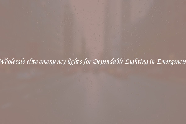 Wholesale elite emergency lights for Dependable Lighting in Emergencies
