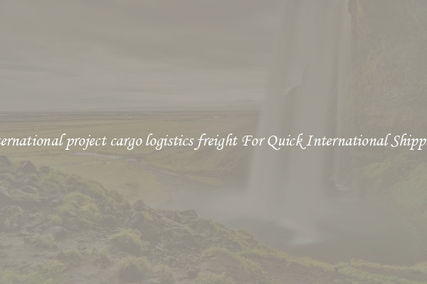 international project cargo logistics freight For Quick International Shipping