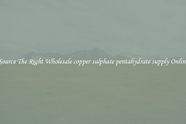 Source The Right Wholesale copper sulphate pentahydrate supply Online