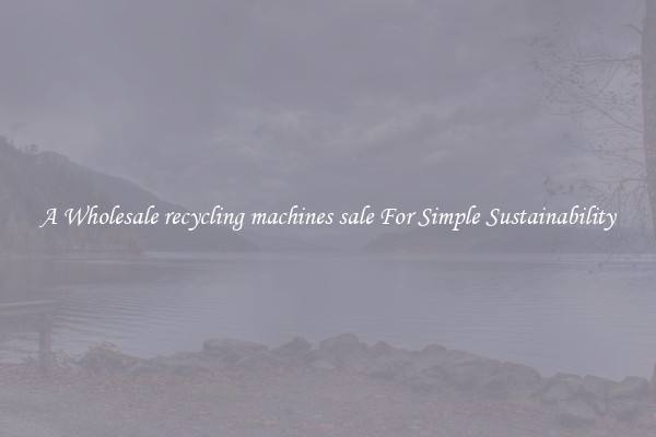  A Wholesale recycling machines sale For Simple Sustainability 