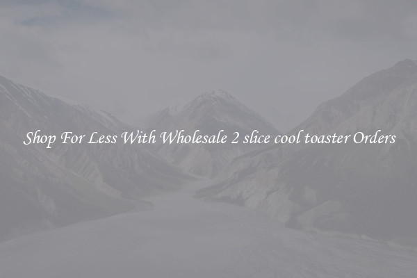 Shop For Less With Wholesale 2 slice cool toaster Orders